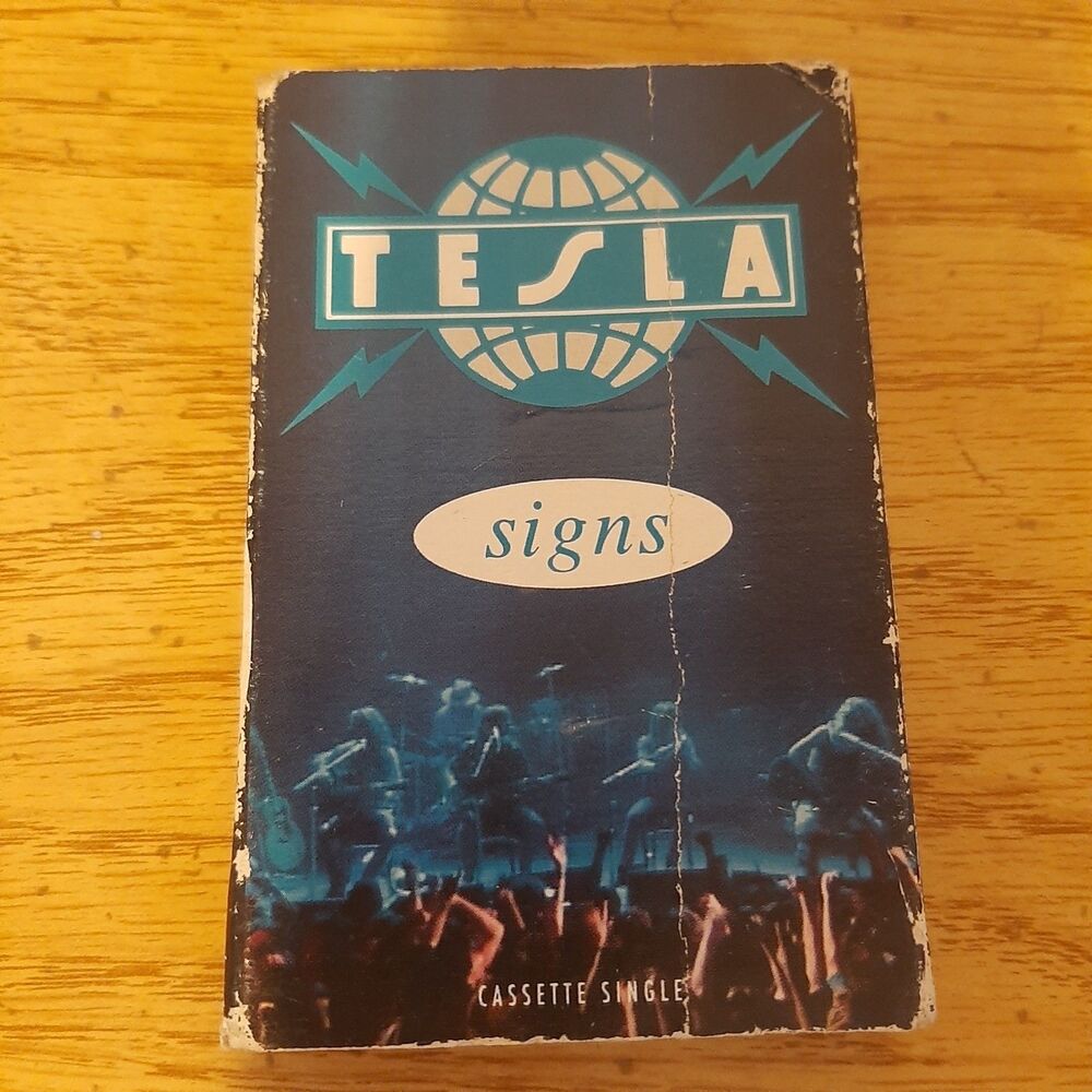Vtg 1990 Cassette Tape TESLA Signs single Geffen 9 19653-4